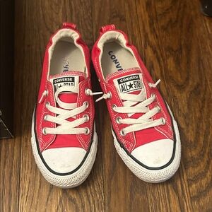 Converse Red Canvas Sneakers with White Accents